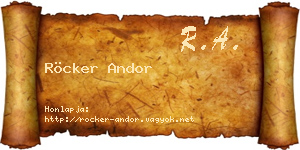 Röcker Andor névjegykártya