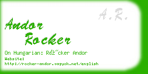 andor rocker business card